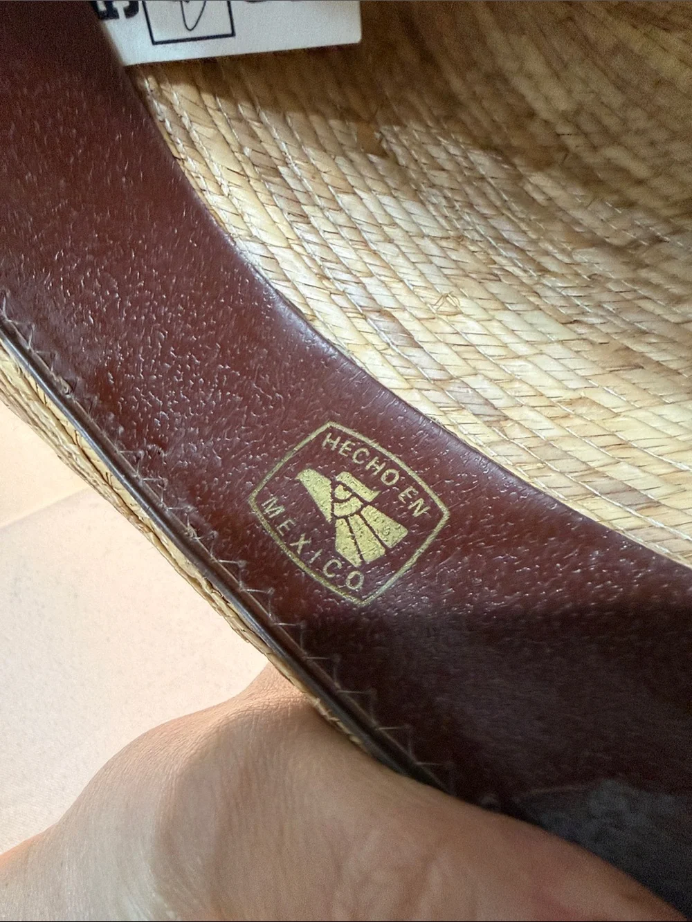 Men's straw Hat - Natural woven Tan 6 3/4 Small